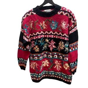 Heirloom Collectibles Colorful Patterned Sweater granny core 90’s sweater